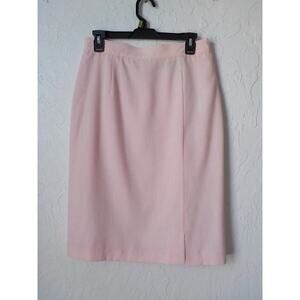 Sag Harbor Soft Pink Midi Pencil Skirt Women size 12 Lined Elastic Waist Rayon